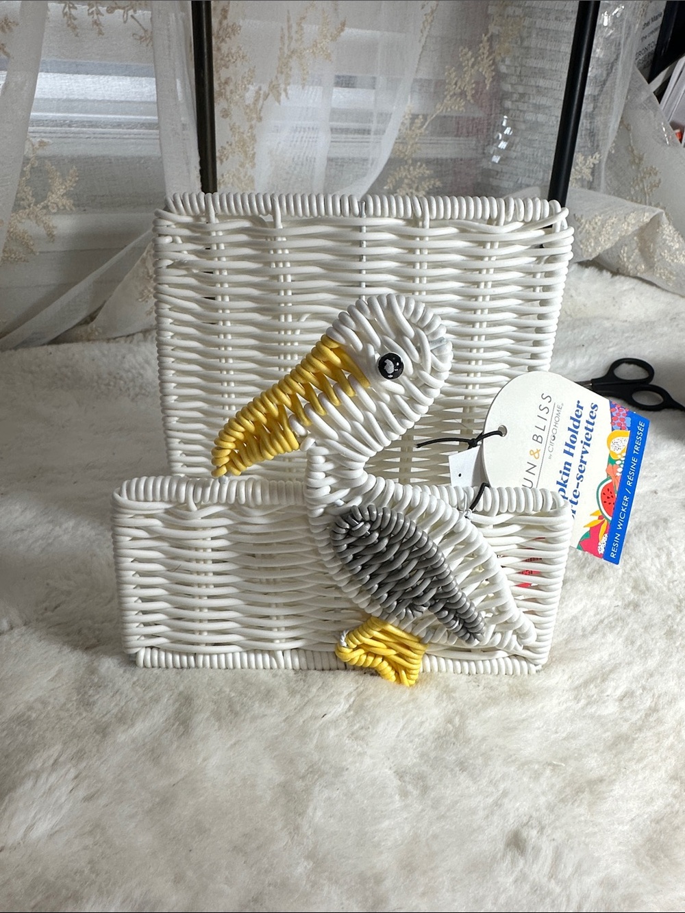 Circoa home resin pelican wicker napkin holder